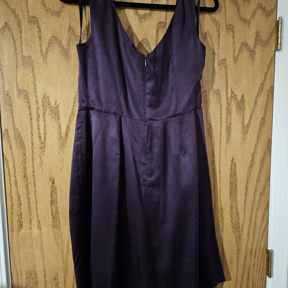 Banana Republic 100% Silk Dress Sleeveless Eggplant Color Lined Size 10 - Picture 3 of 13